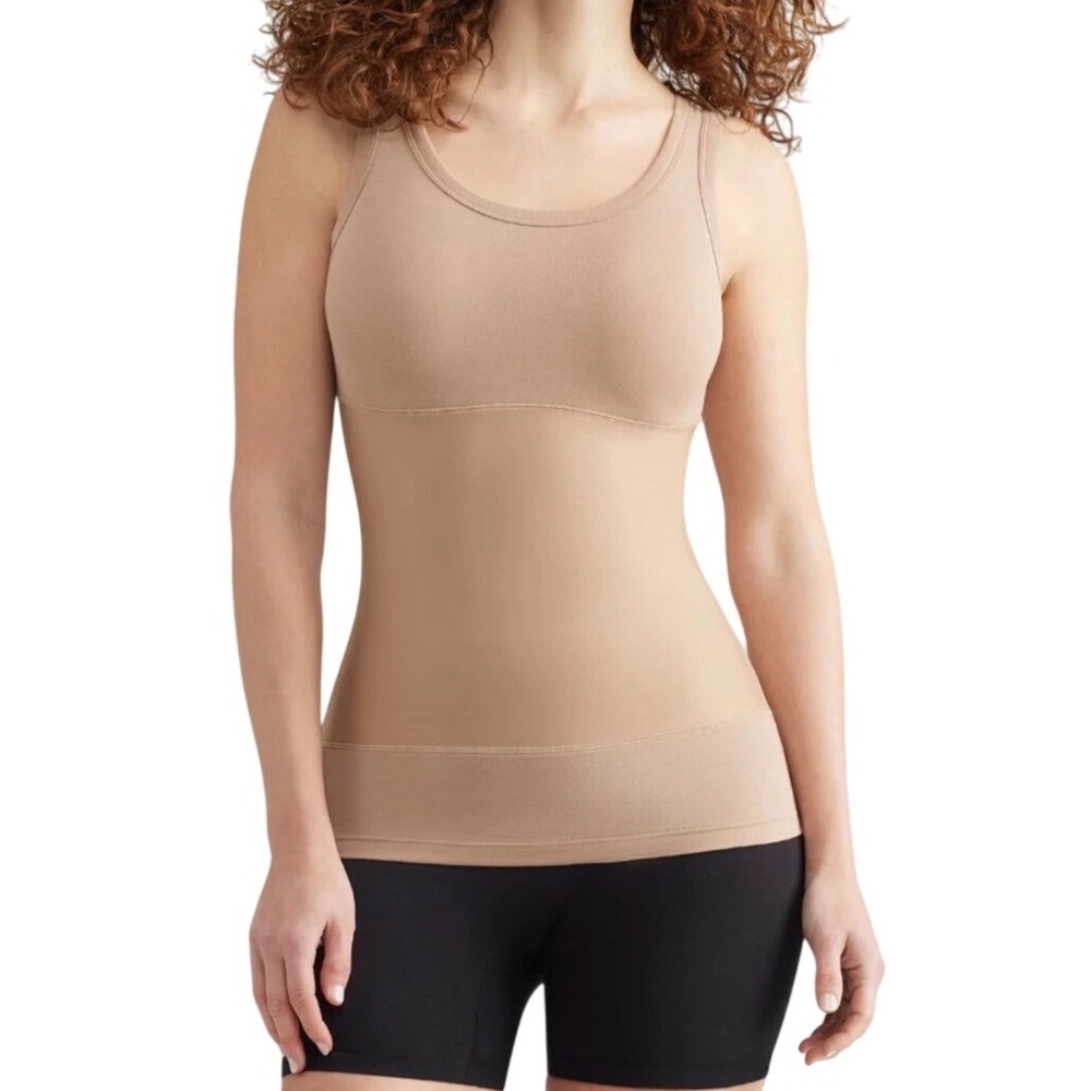 NEW Yummie by Heather‎ Thomson Brown Shapewear Tank Top S/M Seamless Nylon 2 Way